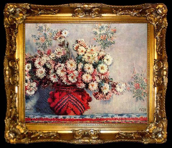 framed  Claude Monet Stilleben mit Chrysanthemen, ta009-2